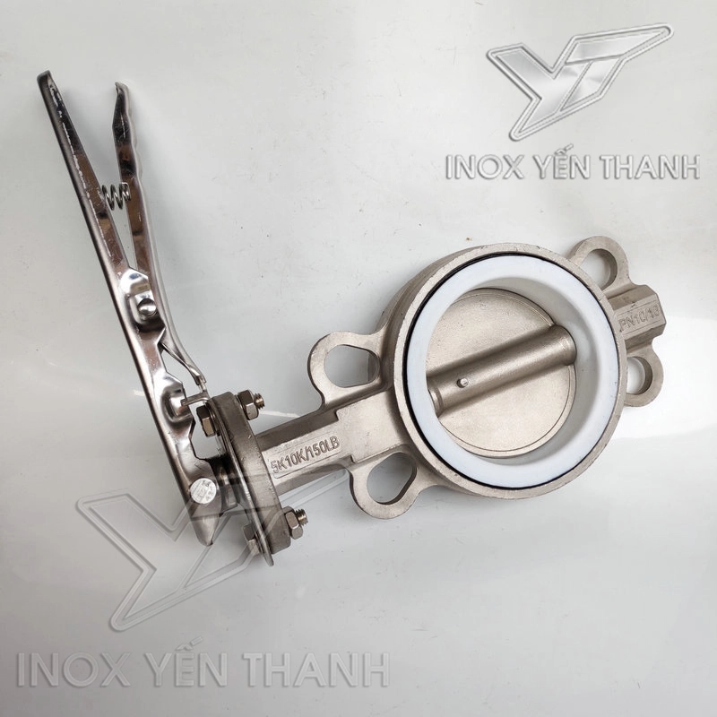 Van bướm tay gạt thân inox